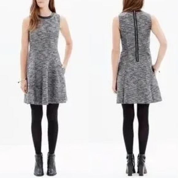 Madewell The Anywhere Black and White Tweed Mini Dress Size 2 - Picture 16 of 16